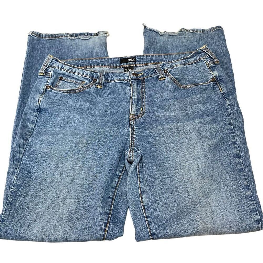 a.n.a. A New Approach Wide Leg Flare Blue Jeans Size 16 - Picture 2 of 11